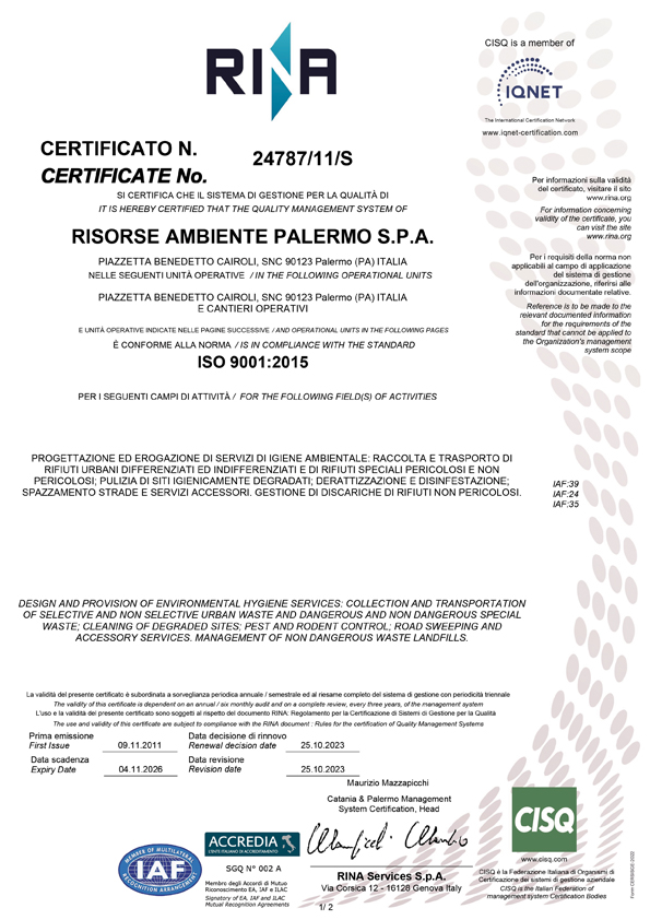 Certificazione Qualità 